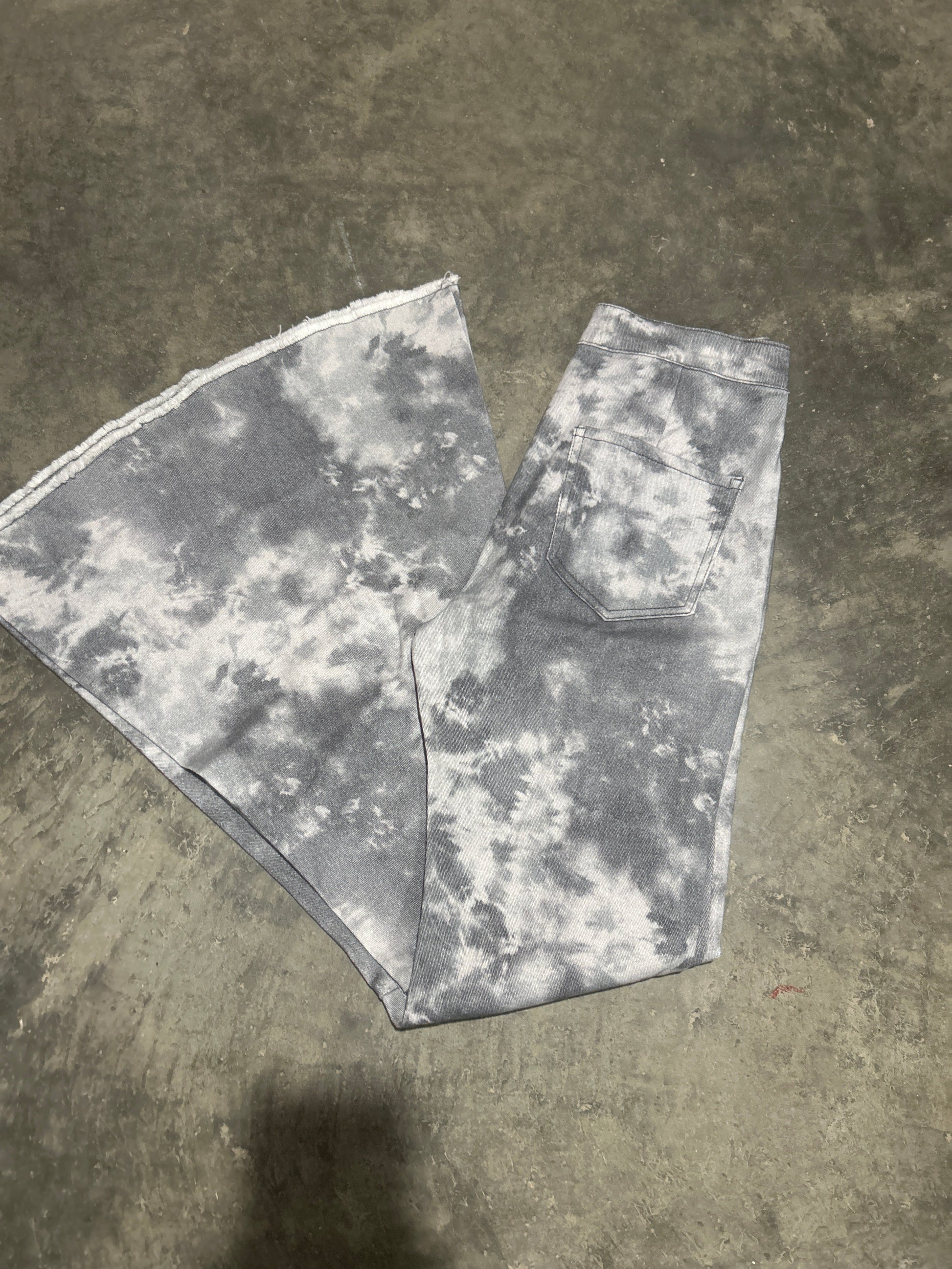 88 Peach Love Light Turquoise Bell Botton Wildflowers & Denim