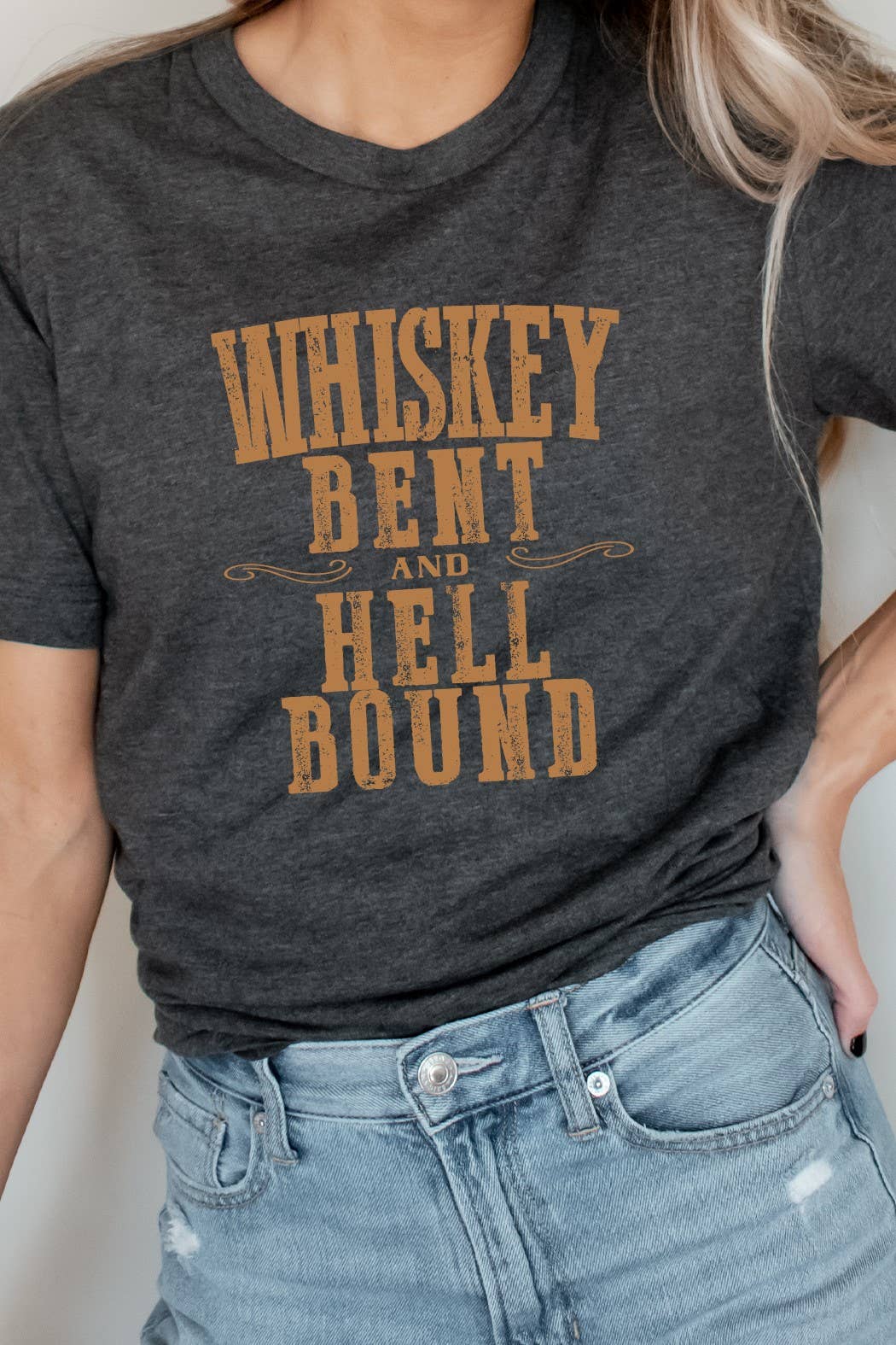 Whiskey Bent and Hell Bound Western Graphic Tee Kissed Apparel