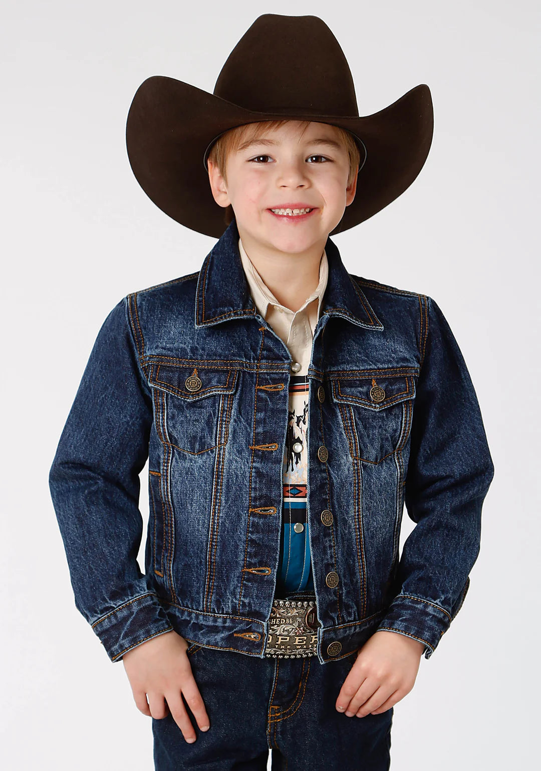 Roper Kids Denim Jacket Wildflowers & Denim