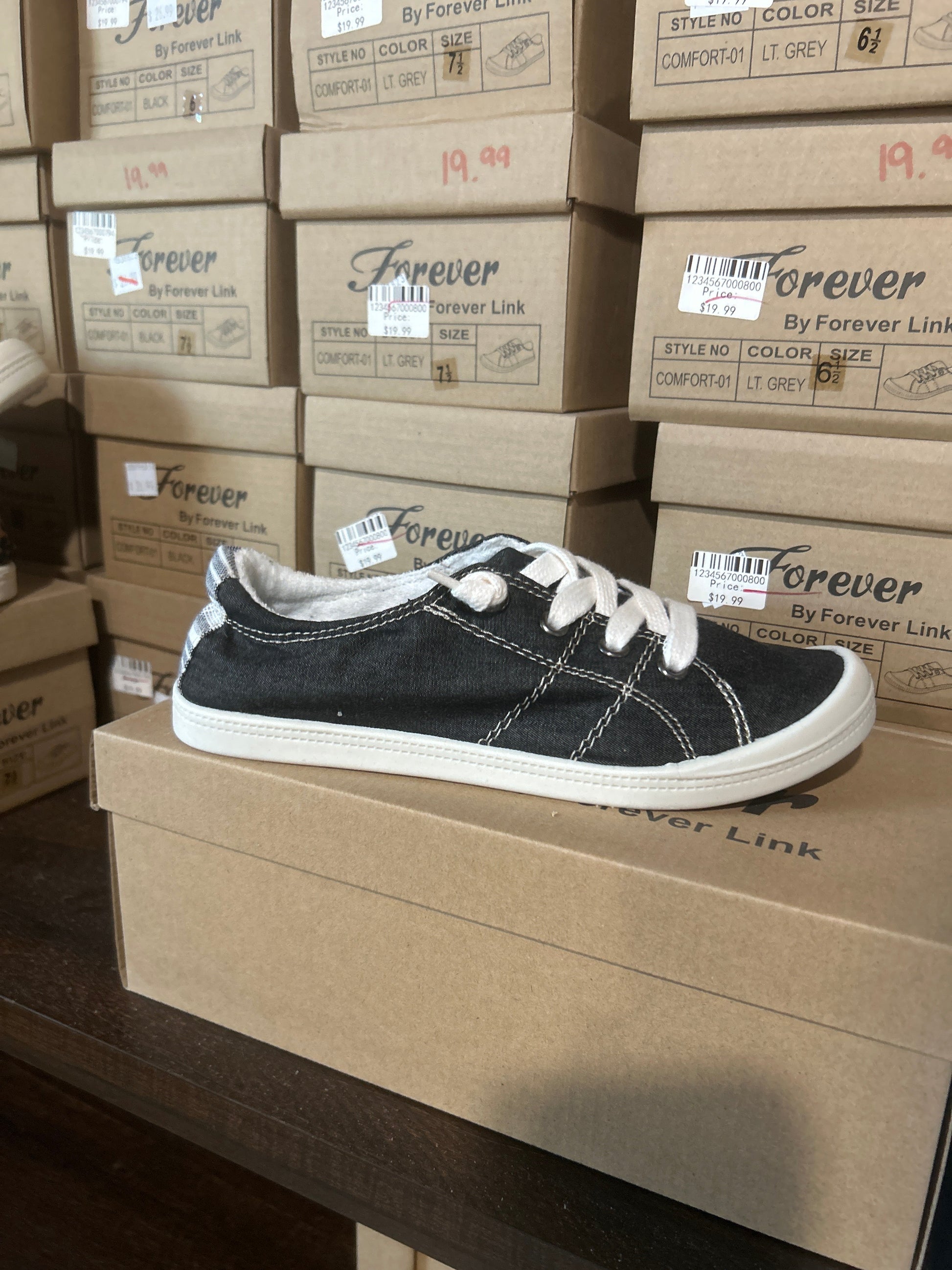 Foam Insert Tennis Shoes Wildflowers & Denim