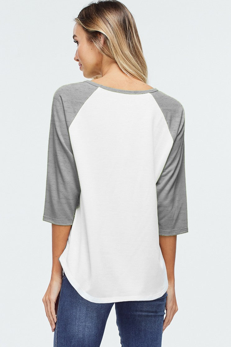 Texas Raglan Style Tee Wildflowers & Denim