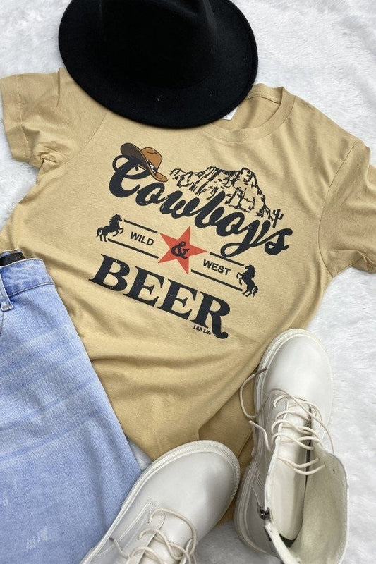 Cowboys & Beer Graphic Tee Wildflowers & Denim
