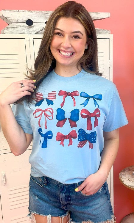 Patriotic Bow Graphic Tee Wildflowers & Denim