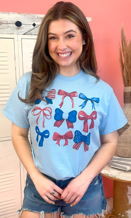 Patriotic Bow Graphic Tee Wildflowers & Denim