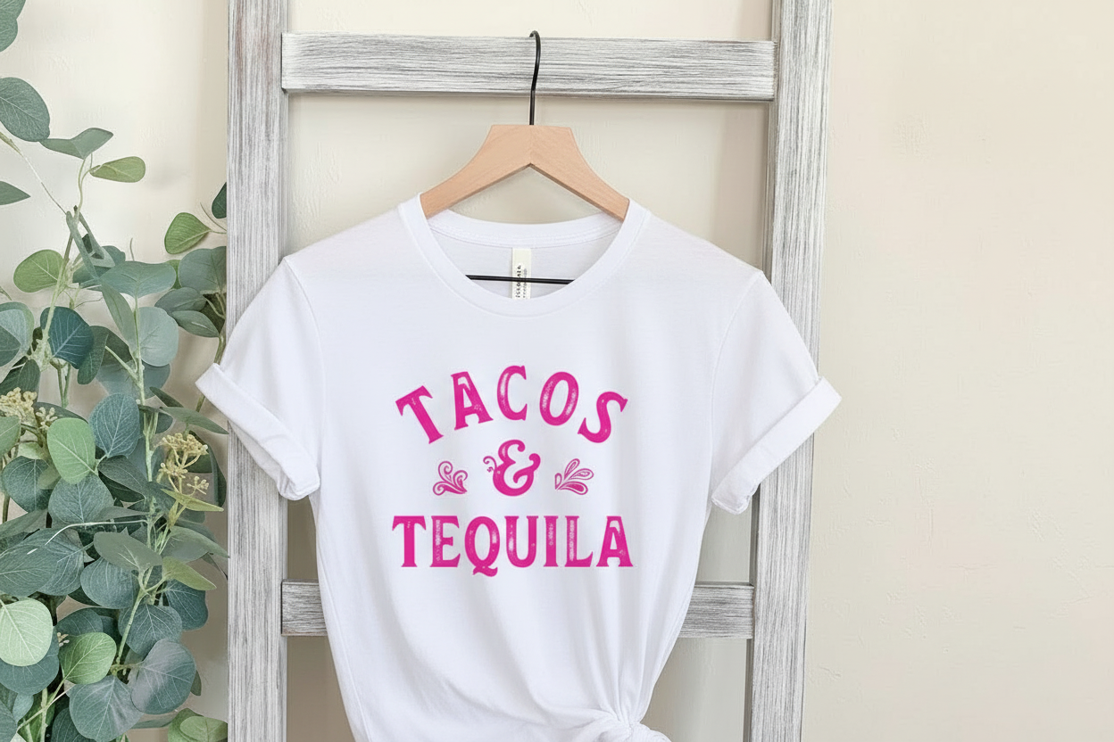 Tacos & Tequila vintage style tee
