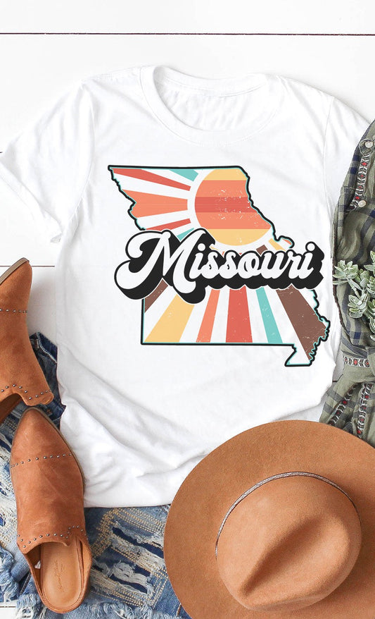 Missouri Retro Graphic Tee Wildflowers & Denim