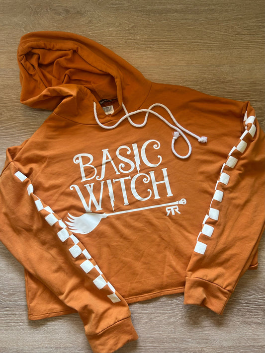 Basic Witch Cropped Hoodie Wildflowers & Denim