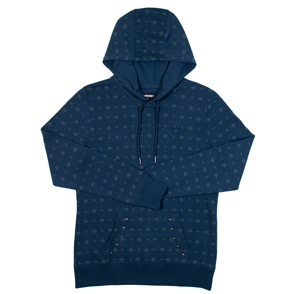 Hooey MESA NAVY W/WHITE AZTEC PATTERN & SILVER STUDS HOODY Wildflowers & Denim