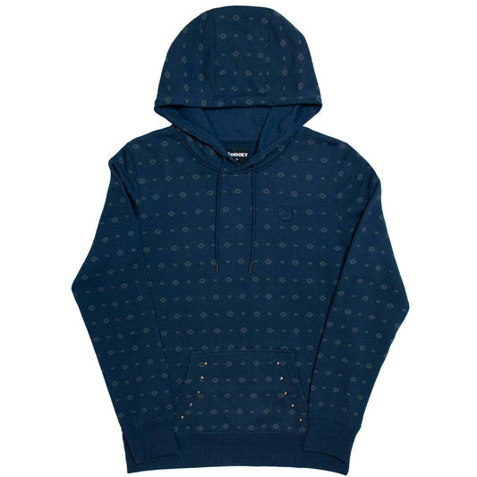 Hooey MESA NAVY W/WHITE AZTEC PATTERN & SILVER STUDS HOODY Wildflowers & Denim