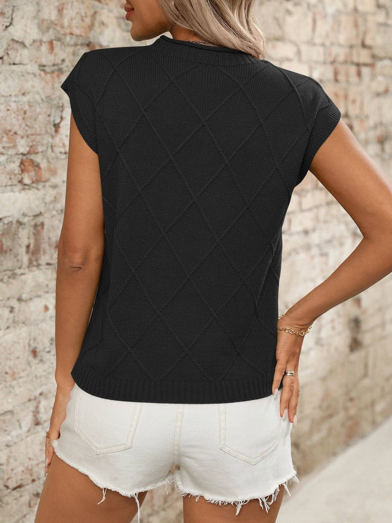 Women's Short Sleeve Knit Pullover – Casual Textured Top Lovesoft