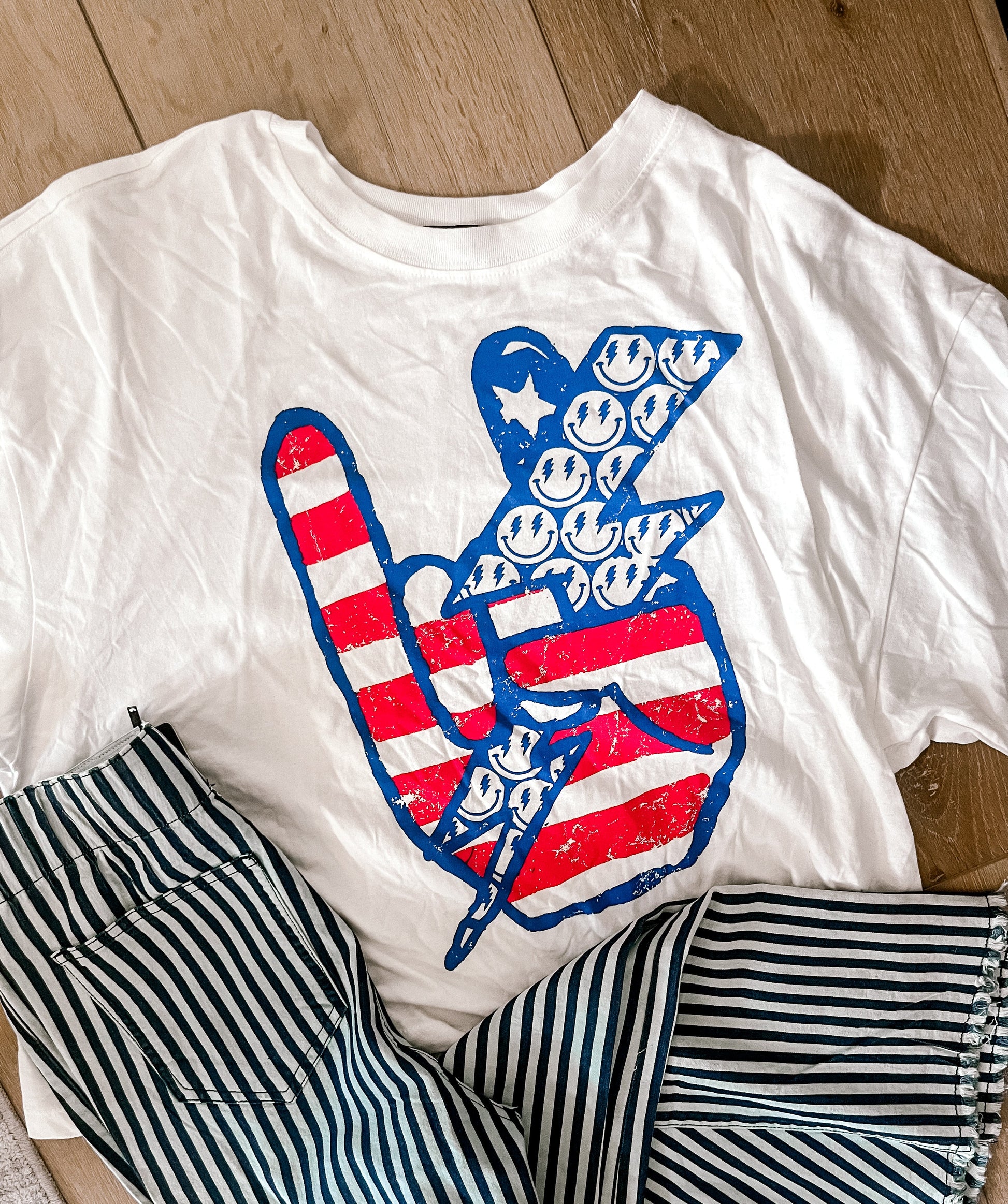 Rock n Roll USA Graphic Tee Wildflowers & Denim