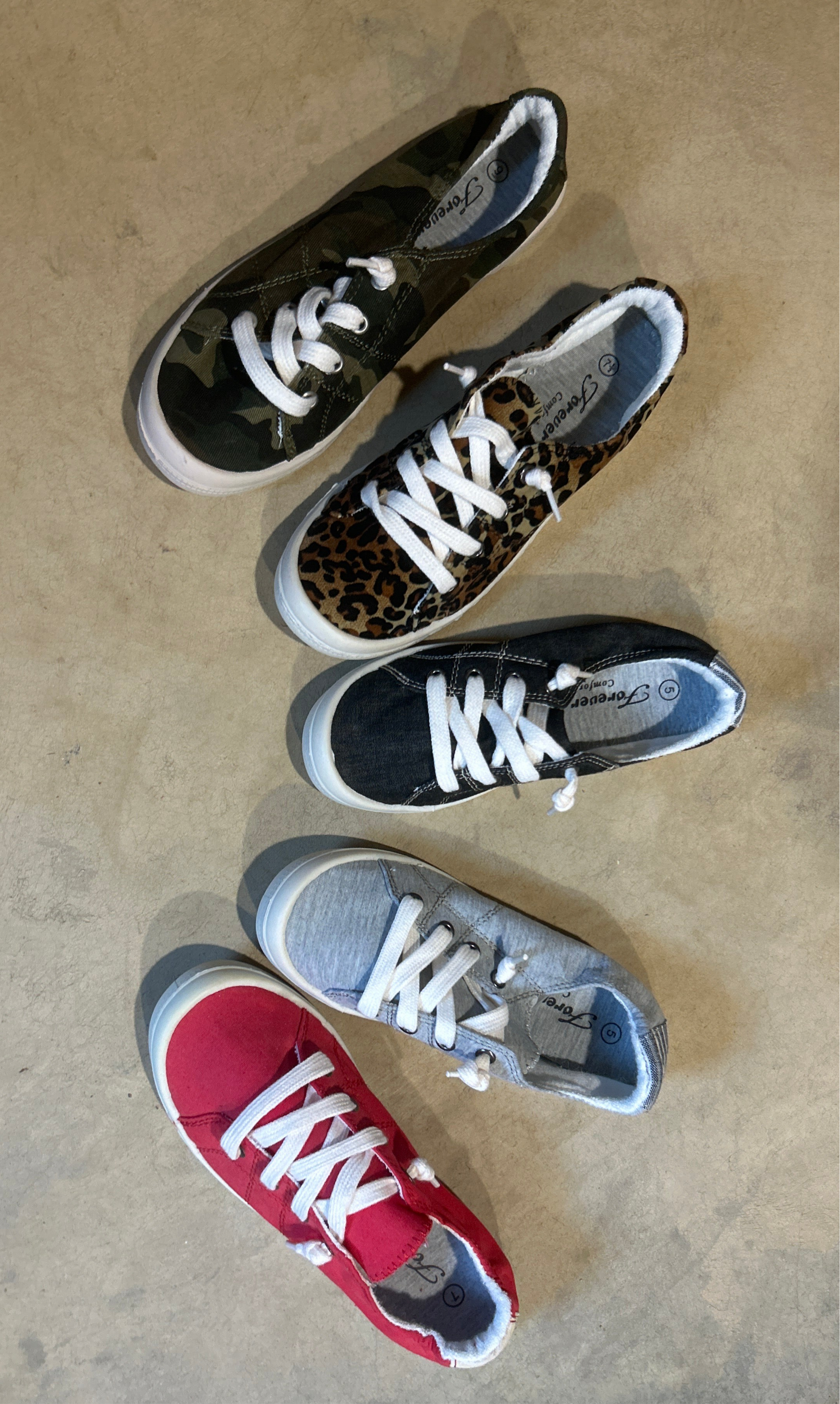 Foam Insert Tennis Shoes Wildflowers & Denim