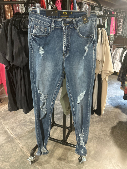 L&B Skinny Distressed Stretch Jeans Wildflowers & Denim