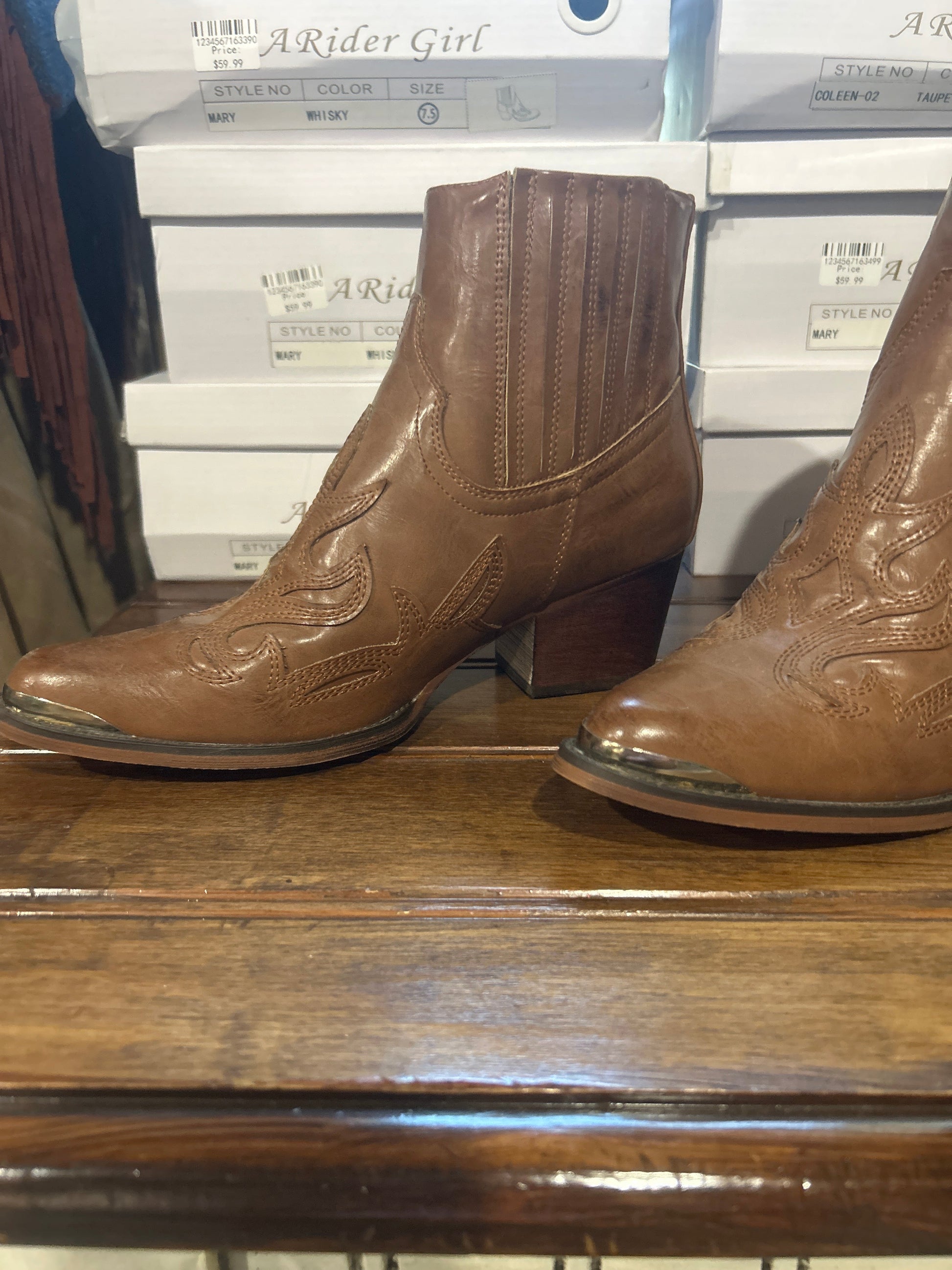 A Rider Girl Ankle Boots Wildflowers & Denim