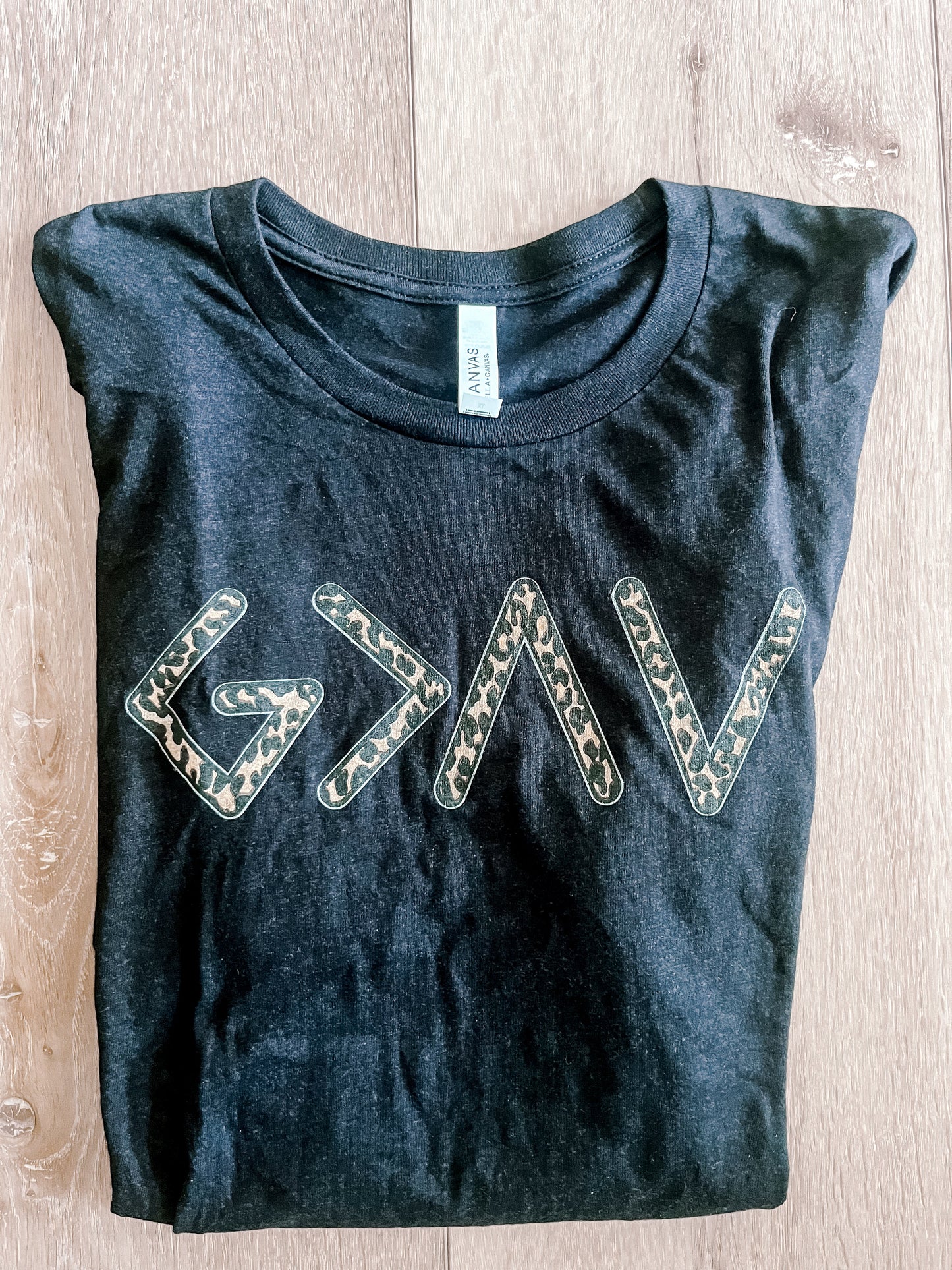Black/Leopard God is Greater than Highs and Lows Tee Wildflowers & Denim