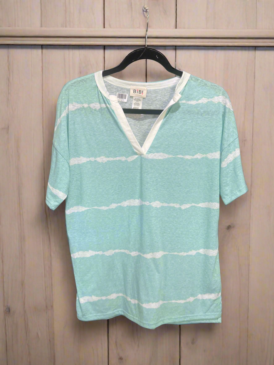 Bibi Tie Die Striped Oversized Tee Wildflowers & Denim