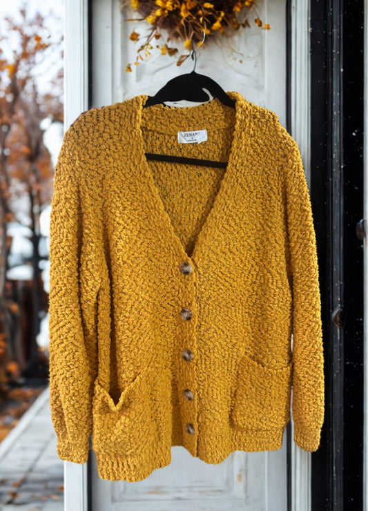Zenana Popcorn Cardigan Wildflowers & Denim