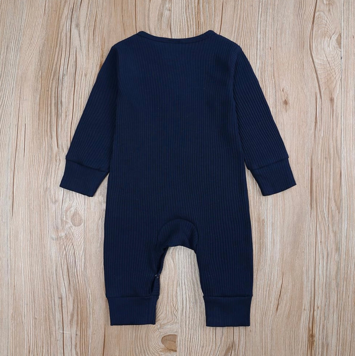 Baby Long Sleeve Button Romper Wildflowers & Denim