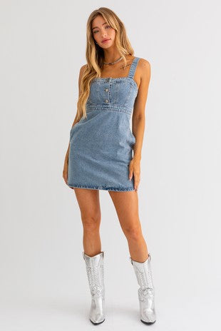 Empire Waist Denim Dress Wildflowers & Denim