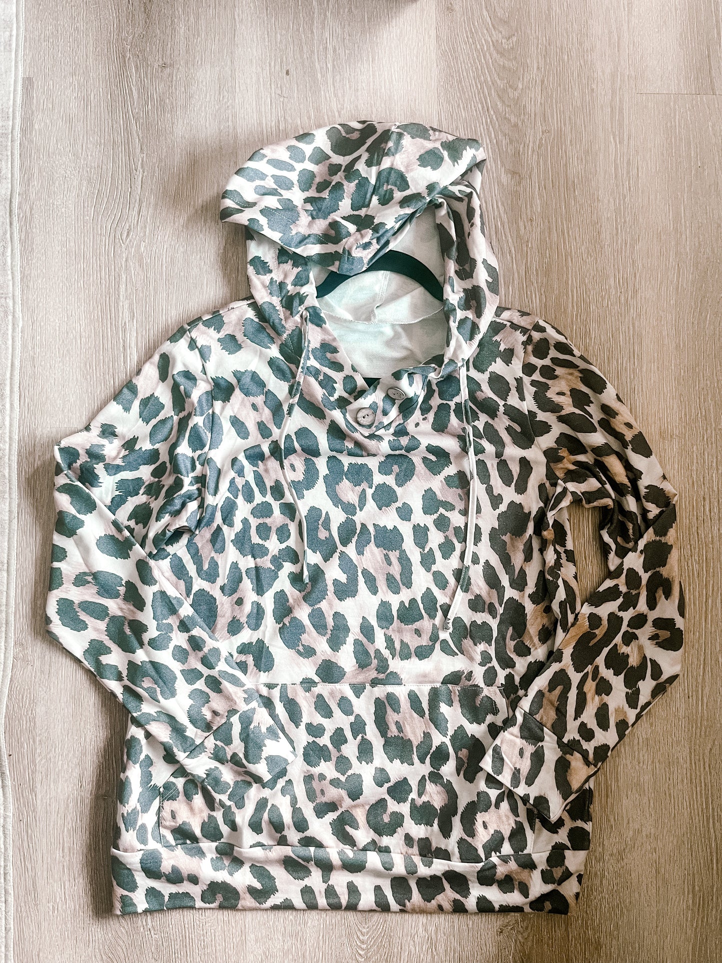 Brown leopard print hooded shirt Wildflowers & Denim