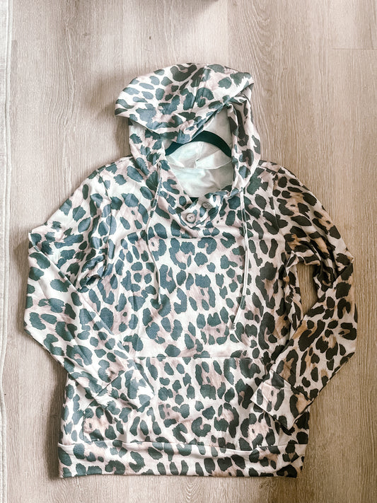 Brown leopard print hooded shirt Wildflowers & Denim