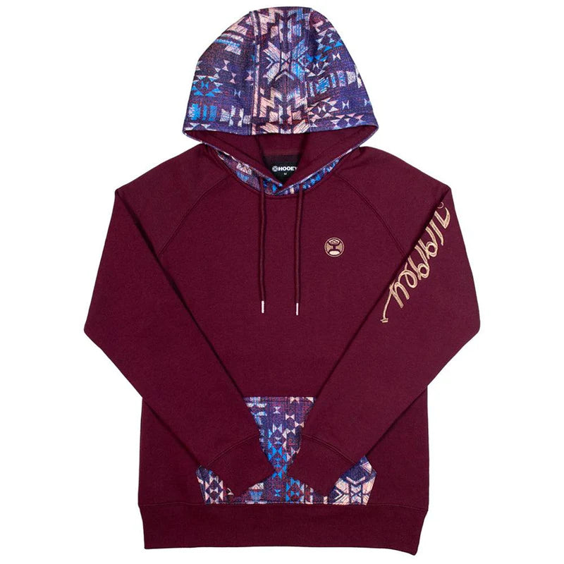 “Veracruz” Hooey Youth Girls Maroon Hoody Wildflowers & Denim