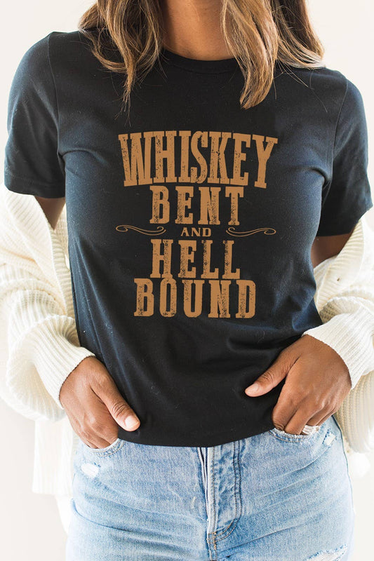 Whiskey Bent and Hell Bound Western Graphic Tee Kissed Apparel