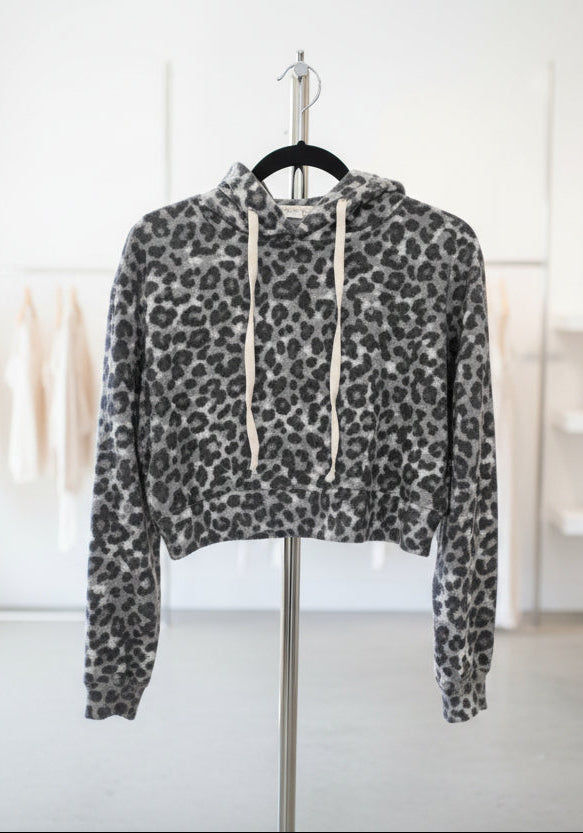 Leopard Cropped Hoodie