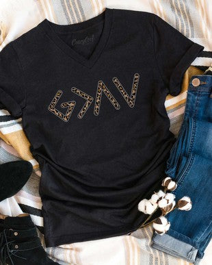God's Greater than Highs and Lows Leopard Print Tee Wildflowers & Denim