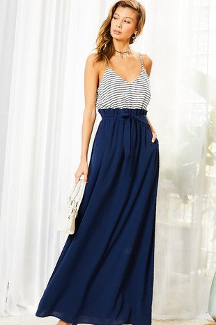 Striped Print Cami Maxi Dress Wildflowers & Denim