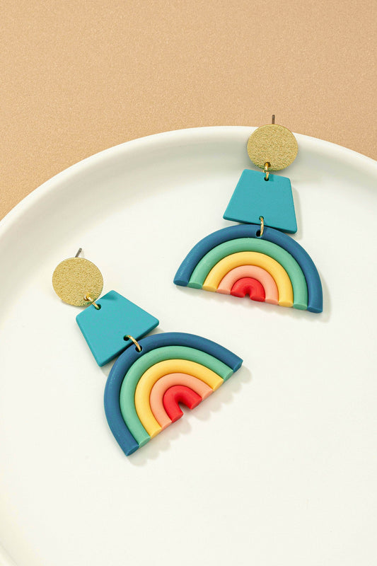Clay Rainbow Drop Earrings Wildflowers & Denim