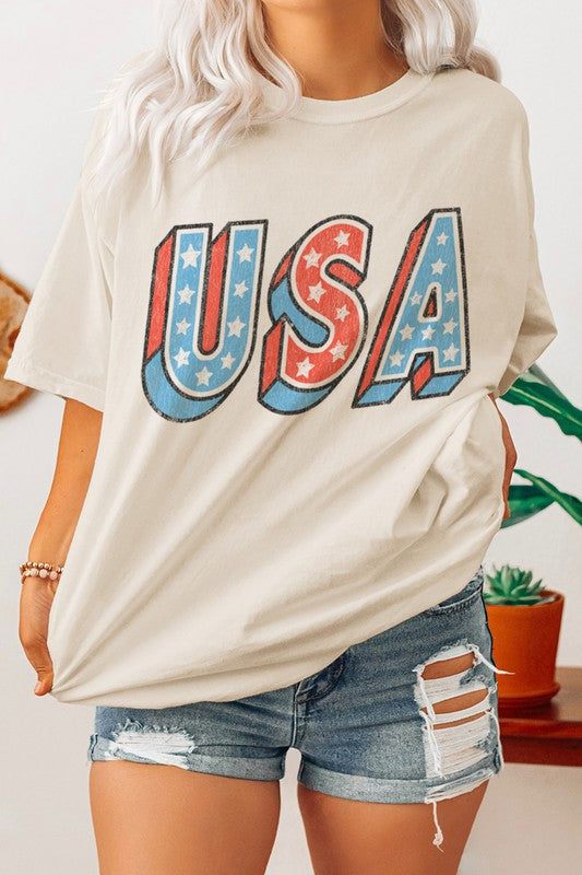USA Graphic Tee Wildflowers & Denim