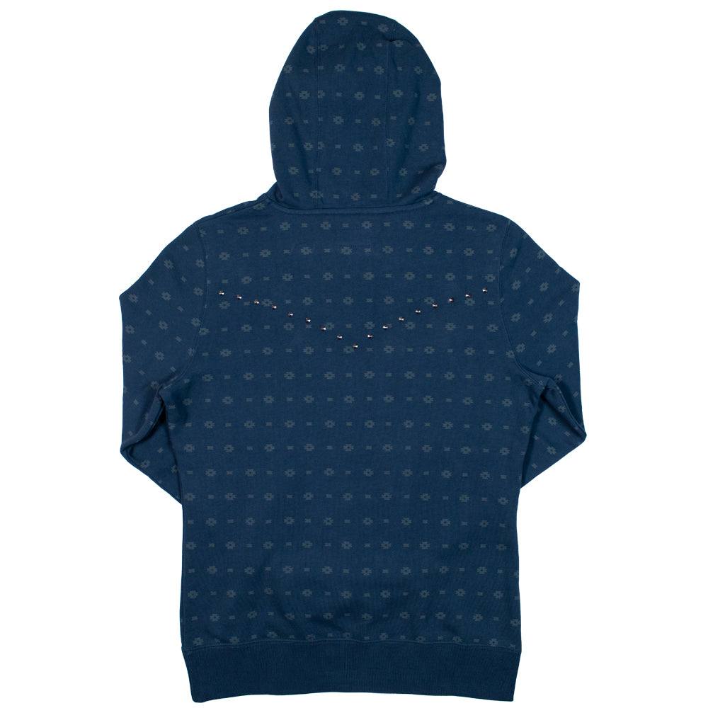 Hooey MESA NAVY W/WHITE AZTEC PATTERN & SILVER STUDS HOODY Wildflowers & Denim