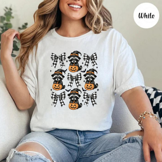 Raccoon Collage with Bows Graphic Tee SMR Wholesale