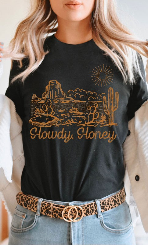 Howdy Honey Cactus Desert Graphic Tee Wildflowers & Denim