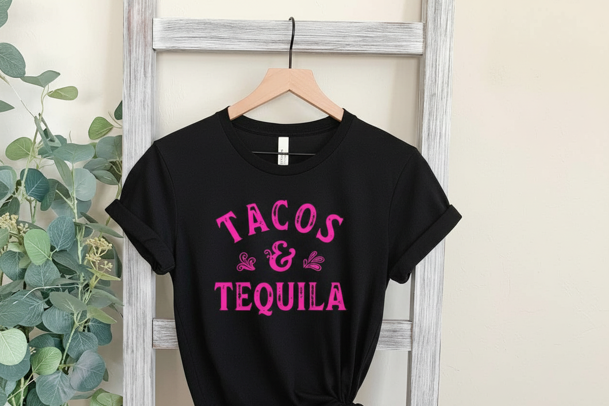 Tacos & Tequila vintage style tee