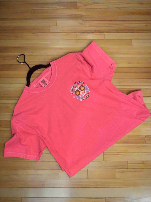 Comfort colors “Fall Mama Vibes” Tee Wildflowers & Denim