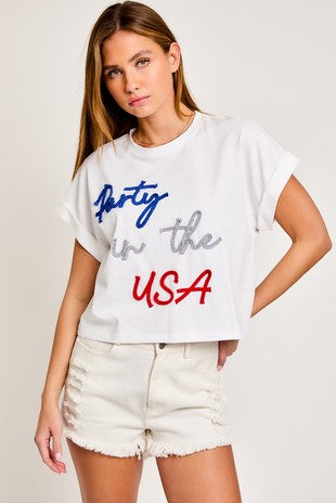 Party in the USA Tee Wildflowers & Denim