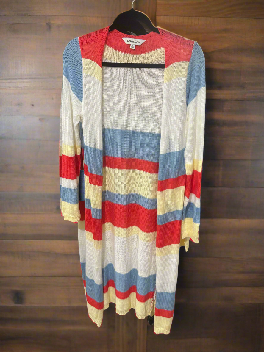 Striped Duster Sweater Wildflowers & Denim