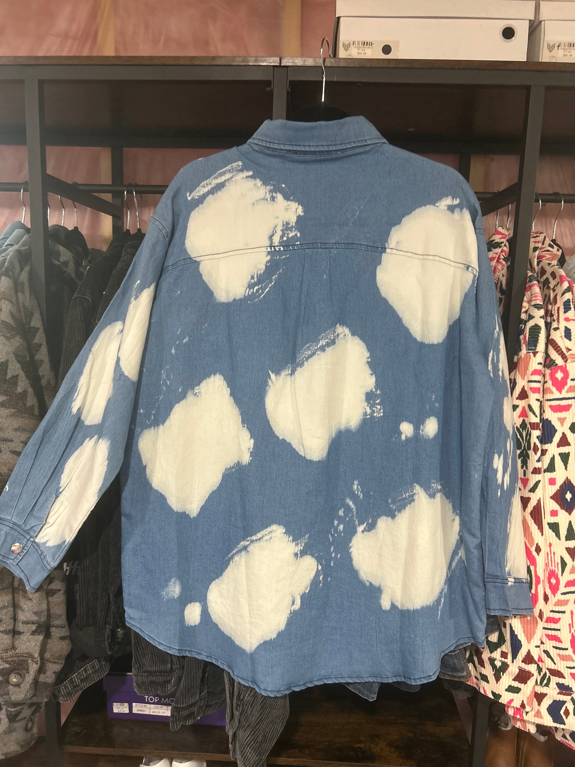 70 Davi&Dani Bleached Button Down jacket Wildflowers & Denim