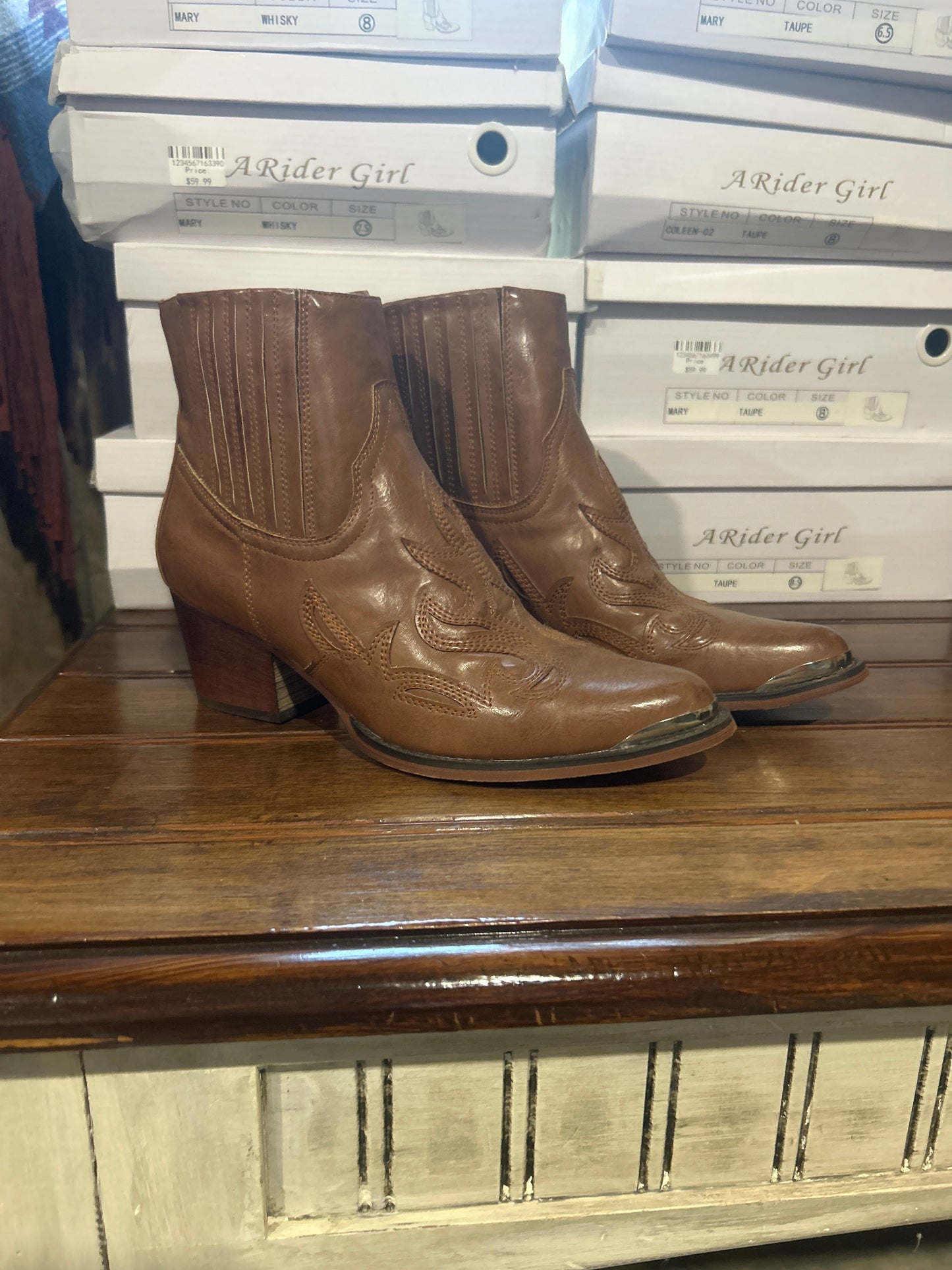 A Rider Girl Ankle Boots Wildflowers & Denim