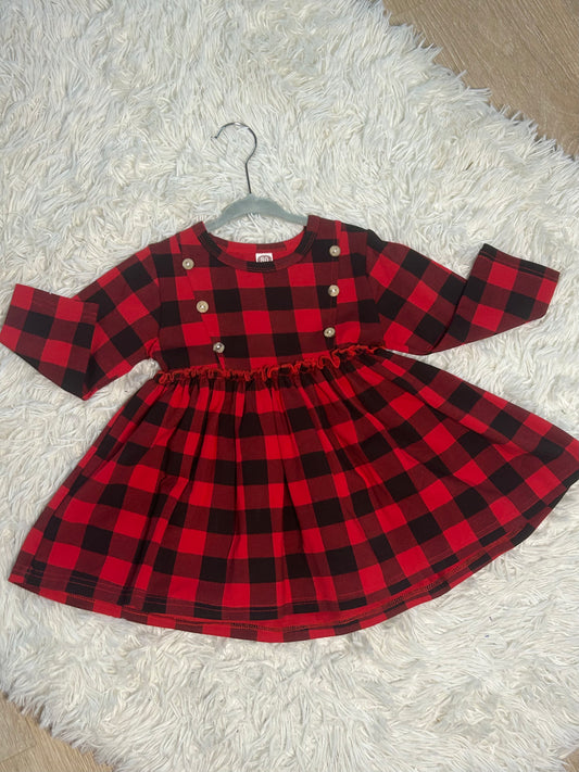 Red/ Black Buffalo Plaid Dress Wildflowers & Denim