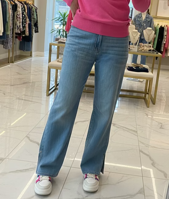 Zenana Straight Leg/ Side Slit