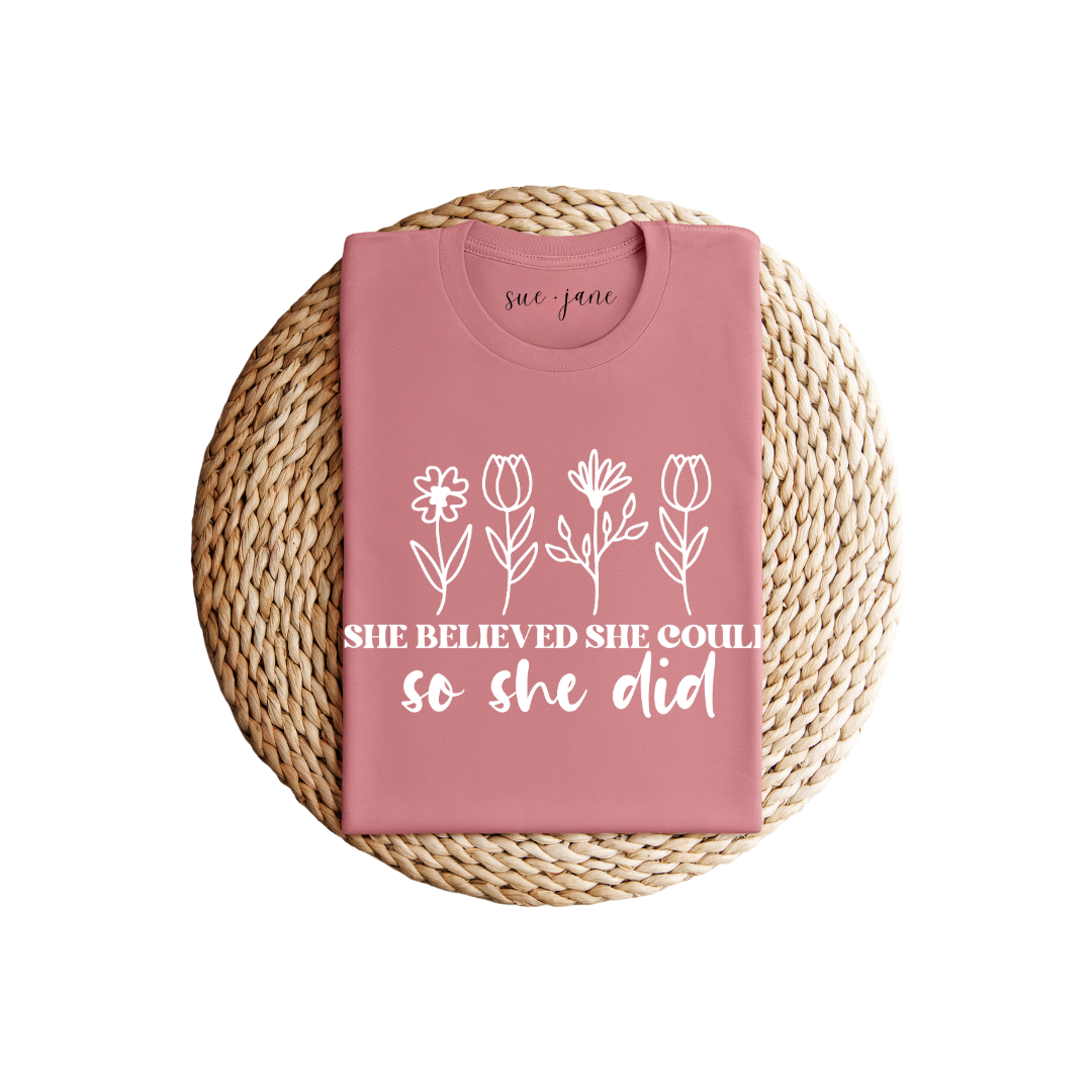 So She Did 100% Cotton Tee Sue and Jane