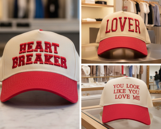 Valentines Day Hats | 3 Styles | Lover | Heart Breaker | You Look Like You Love Me